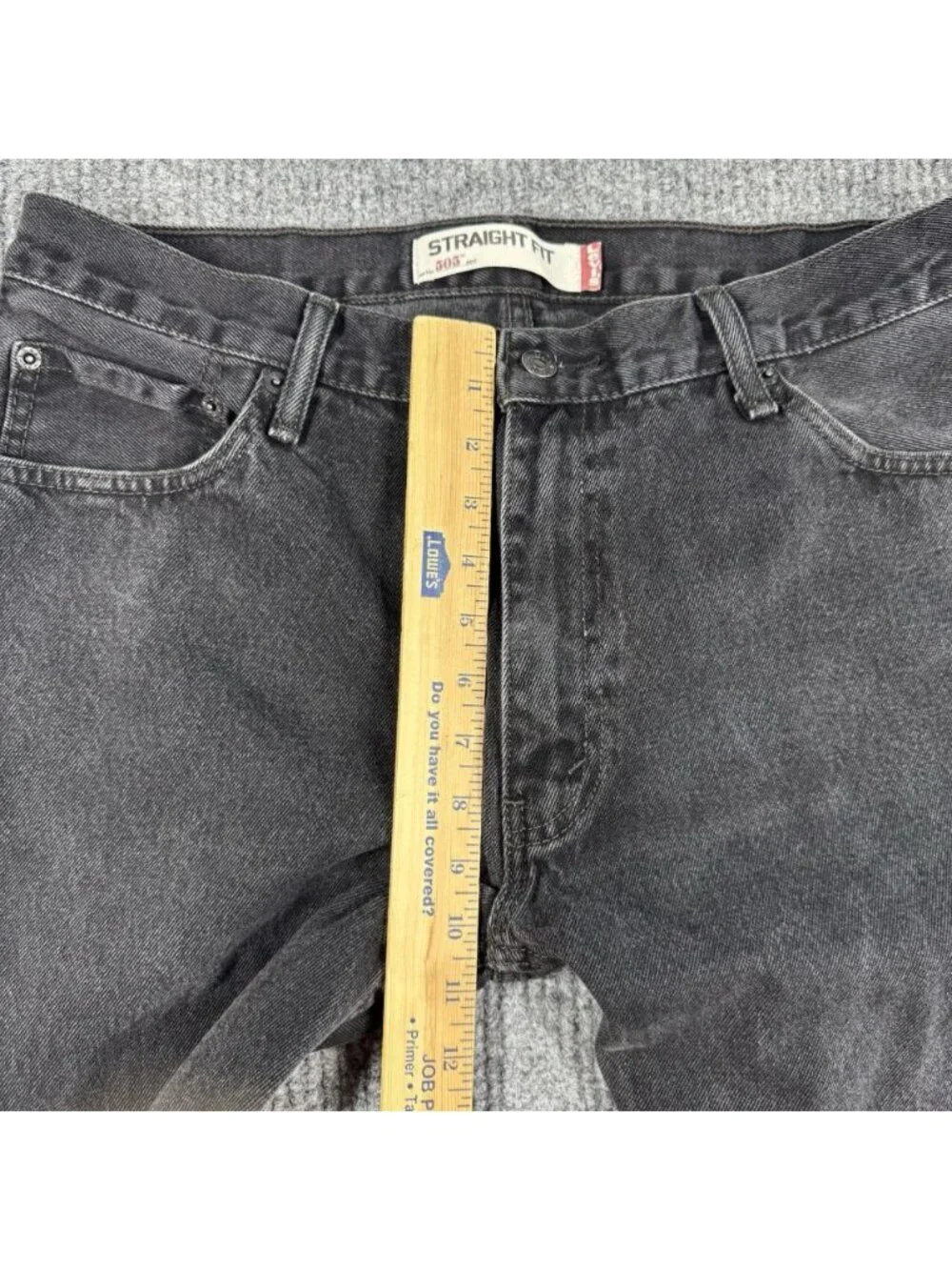 Levis 505 Jeans Men’s 36x32 Faded Black Regular Straight Fit Denim 100% Cotton